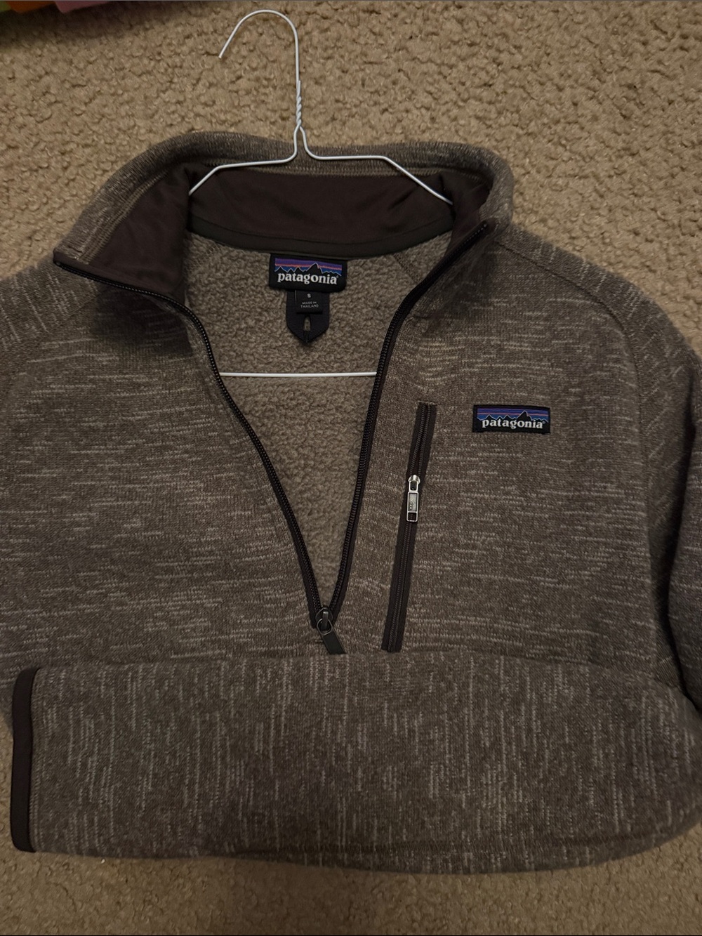 Patagonia Men's Zip Pullover Sweater - Brown Heather